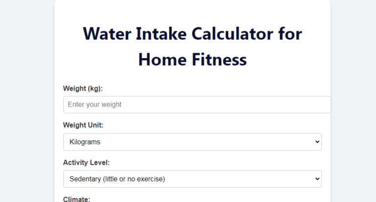 Water Intake Calculator: Why Every Home Athlete Needs One