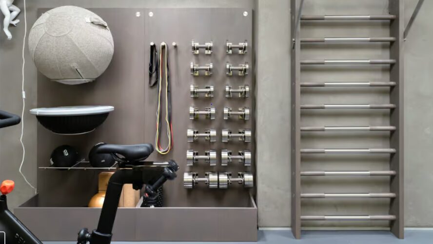 luxe home gym storage