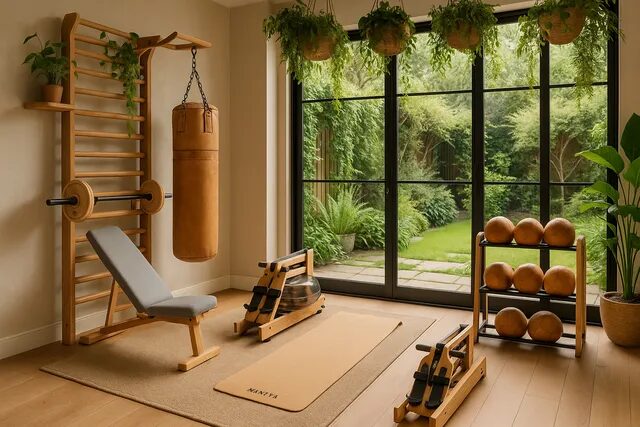 luxe home gym Biophilic Design 