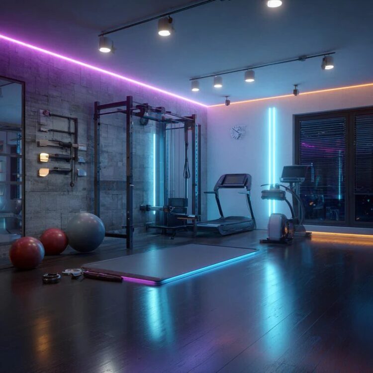 home gyms luxury Layered Smart Lighting 