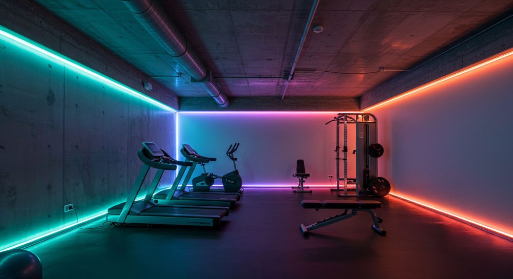 home gyms luxury Layered Smart Lighting 
